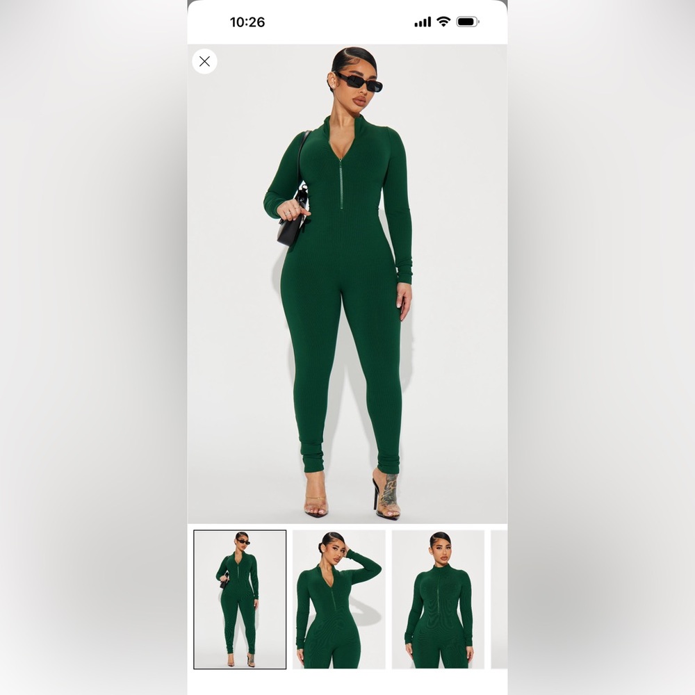 Fashion Nova Forest Green Jumpsuit